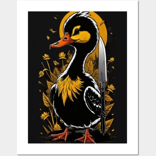 Black Goose with a knife Posters and Art